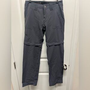 Marmot Pants 4 Womens Convertible Zip Off Roll Up Hiking Nylon Stretch Gray